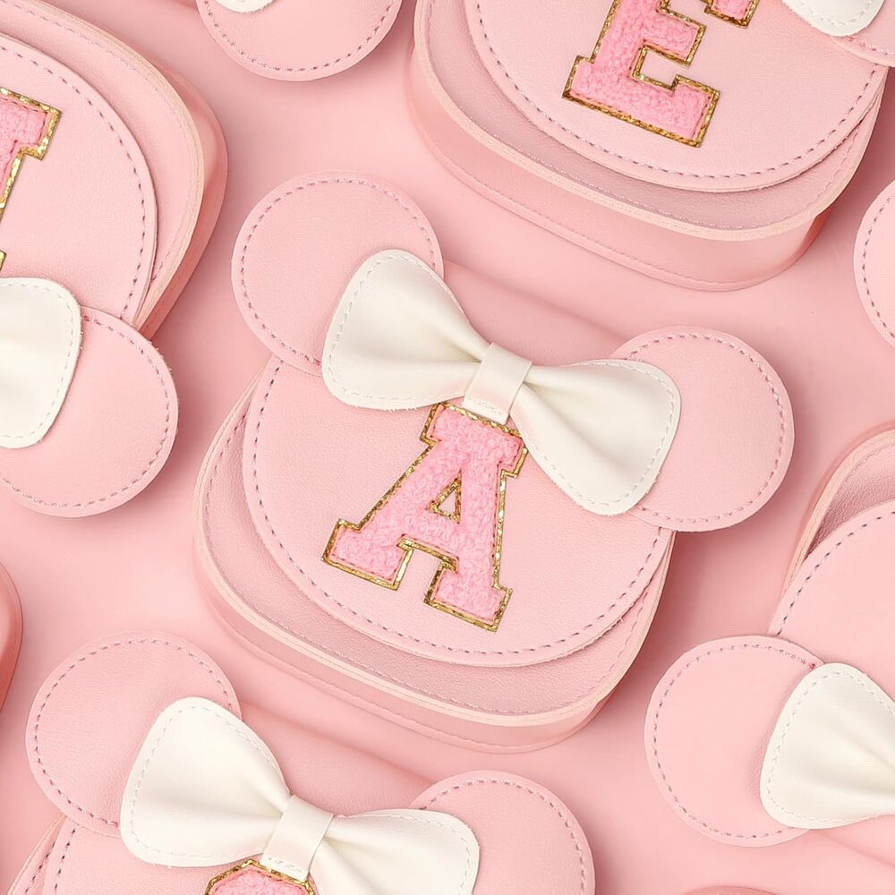 Letter A Toddler Crossbody Purse, Girls Mini Mouse Ears Purse, Pink A Handbag - Picture 4 of 6